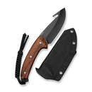 SENCUT Juncture Fixed Blade Knife Guibourtia Wood Handle (3.99" Black D2 Blade) S25113 Sample2 - SENCUT