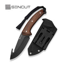 SENCUT Juncture Fixed Blade Knife Guibourtia Wood Handle (3.99" Black D2 Blade) S25113 Sample2 - SENCUT