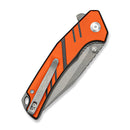SENCUT Quirk Flipper & Thumb Stud Knife Orange & Black G10 Handle (3.41" Gray Stonewashed D2 Blade) S25099-1 - SENCUT