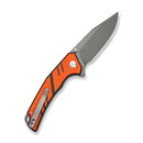 SENCUT Quirk Flipper & Thumb Stud Knife Orange & Black G10 Handle (3.41" Gray Stonewashed D2 Blade) S25099-1 - SENCUT