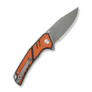 SENCUT Quirk Flipper & Thumb Stud Knife Orange & Black G10 Handle (3.41" Gray Stonewashed D2 Blade) S25099 Sample1 - SENCUT