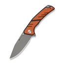 SENCUT Quirk Flipper & Thumb Stud Knife Orange & Black G10 Handle (3.41" Gray Stonewashed D2 Blade) S25099 Sample1 - SENCUT