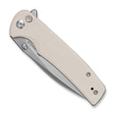SENCUT Sachse Flipper & Button Lock & Thumb Stud Knife Ivory G10 Handle (3.47" Satin Finished 9Cr18MoV Blade) S21007 - 7 - SENCUT