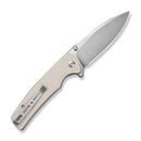 SENCUT Sachse Flipper & Button Lock & Thumb Stud Knife Ivory G10 Handle (3.47" Satin Finished 9Cr18MoV Blade) S21007 - 7 - SENCUT