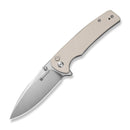 SENCUT Sachse Flipper & Button Lock & Thumb Stud Knife Ivory G10 Handle (3.47" Satin Finished 9Cr18MoV Blade) S21007 - 7 - SENCUT