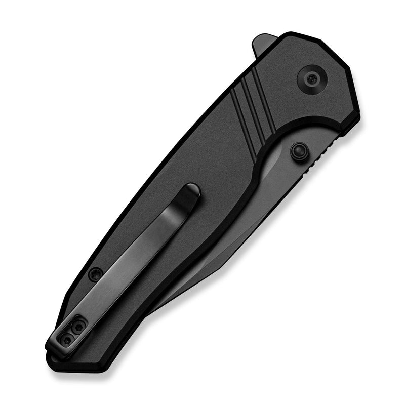 SENCUT Selkyris Flipper & Thumb Stud & Button Lock Knife Black Aluminu