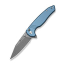 SENCUT Selkyris Flipper & Thumb Stud & Button Lock Knife Blue Aluminum Handle (3.36" Gray Stonewashed D2 Blade) S25068 - 3 - SENCUT