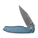 SENCUT Selkyris Flipper & Thumb Stud & Button Lock Knife Blue Aluminum Handle (3.36" Gray Stonewashed D2 Blade) S25068 - 3 - SENCUT
