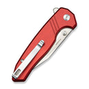 SENCUT Selkyris Flipper & Thumb Stud & Button Lock Knife Burgundy Aluminum Handle (3.36" Satin Finished 9Cr18MoV Blade) S25068 Sample1 - SENCUT