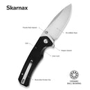 SENCUT Skarnax Flipper & Thumb Stud Knife G10 Handle (3.79" 9Cr18MoV Blade) S24025 - 1 - SENCUT