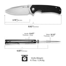 SENCUT Skarnax Flipper & Thumb Stud Knife G10 Handle (3.79" 9Cr18MoV Blade) S24025 - 1 - SENCUT