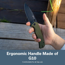SENCUT Skarnax Flipper & Thumb Stud Knife G10 Handle (3.79" 9Cr18MoV Blade) S24025 - 2 - SENCUT