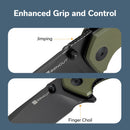 SENCUT Skarnax Flipper & Thumb Stud Knife G10 Handle (3.79" 9Cr18MoV Blade) S24025 - 2 - SENCUT