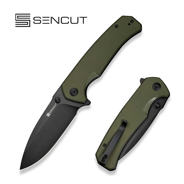SENCUT Skarnax Flipper & Thumb Stud Knife G10 Handle (3.79