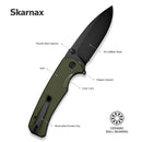 SENCUT Skarnax Flipper & Thumb Stud Knife G10 Handle (3.79" 9Cr18MoV Blade) S24025 - 2 - SENCUT