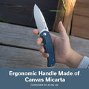 SENCUT Skarnax Flipper & Thumb Stud Knife Micarta Handle (3.79" 9Cr18MoV Blade) S24025 - 3 - SENCUT