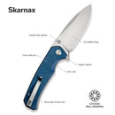 SENCUT Skarnax Flipper & Thumb Stud Knife Micarta Handle (3.79" 9Cr18MoV Blade) S24025 - 3 - SENCUT