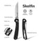 SENCUT Skelfin Thumb Stud & Button Lock Knife Black G10 Handle (3.3" Satin Finished 9Cr18MoV Blade) S25007 - 2 - SENCUT