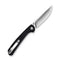 SENCUT Skelfin Thumb Stud & Button Lock Knife Black G10 Handle (3.3" Satin Finished 9Cr18MoV Blade) S25007 - 2 - SENCUT