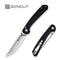 SENCUT Skelfin Thumb Stud & Button Lock Knife Black G10 Handle (3.3" Satin Finished 9Cr18MoV Blade) S25007 - 2 - SENCUT