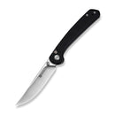 SENCUT Skelfin Thumb Stud & Button Lock Knife Black G10 Handle (3.3" Satin Finished 9Cr18MoV Blade) S25007 - 2 - SENCUT