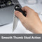 SENCUT Skelfin Thumb Stud & Button Lock Knife Black G10 Handle (3.3" Satin Finished 9Cr18MoV Blade) S25007 - 2 - SENCUT