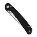SENCUT Skelfin Thumb Stud & Button Lock Knife Black G10 Handle (3.3" Satin Finished 9Cr18MoV Blade) S25007 - 2 - SENCUT