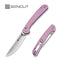 SENCUT Skelfin Thumb Stud & Button Lock Knife Powder Pink G10 Handle (3.3" Satin Finished 9Cr18MoV Blade) S25007 - 3 - SENCUT