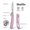 SENCUT Skelfin Thumb Stud & Button Lock Knife Powder Pink G10 Handle (3.3" Satin Finished 9Cr18MoV Blade) S25007 - 3 - SENCUT