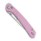 SENCUT Skelfin Thumb Stud & Button Lock Knife Powder Pink G10 Handle (3.3" Satin Finished 9Cr18MoV Blade) S25007 - 3 - SENCUT