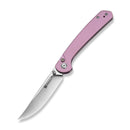 SENCUT Skelfin Thumb Stud & Button Lock Knife Powder Pink G10 Handle (3.3" Satin Finished 9Cr18MoV Blade) S25007 - 3 - SENCUT