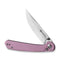 SENCUT Skelfin Thumb Stud & Button Lock Knife Powder Pink G10 Handle (3.3" Satin Finished 9Cr18MoV Blade) S25007 - 3 - SENCUT