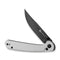 SENCUT Skelfin Thumb Stud & Button Lock Knife White G10 Handle (3.3" Black 9Cr18MoV Blade) S25007 - 1 - SENCUT