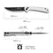 SENCUT Skelfin Thumb Stud & Button Lock Knife White G10 Handle (3.3" Black 9Cr18MoV Blade) S25007 - 1 - SENCUT