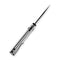 SENCUT Skelfin Thumb Stud & Button Lock Knife White G10 Handle (3.3" Black 9Cr18MoV Blade) S25007 - 1 - SENCUT