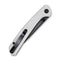 SENCUT Skelfin Thumb Stud & Button Lock Knife White G10 Handle (3.3" Black 9Cr18MoV Blade) S25007 - 1 - SENCUT