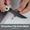 SENCUT Skelfin Thumb Stud & Button Lock Knife White G10 Handle (3.3" Black 9Cr18MoV Blade) S25007 - 1 - SENCUT