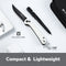 SENCUT Skelfin Thumb Stud & Button Lock Knife White G10 Handle (3.3" Black 9Cr18MoV Blade) S25007 - 1 - SENCUT