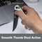 SENCUT Skelfin Thumb Stud & Button Lock Knife White G10 Handle (3.3" Black 9Cr18MoV Blade) S25007 - 1 - SENCUT