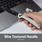 SENCUT Skelfin Thumb Stud & Button Lock Knife White G10 Handle (3.3" Black 9Cr18MoV Blade) S25007 - 1 - SENCUT