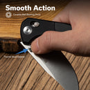SENCUT Slybolt Thumb Stud & Crossbar Lock Knife Black G10 Handle (3.59" Satin Finished 9Cr18MoV Blade) S25001 - 1 - SENCUT