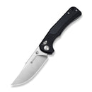 SENCUT Slybolt Thumb Stud & Crossbar Lock Knife Black G10 Handle (3.59" Satin Finished 9Cr18MoV Blade) S25001 - 1 - SENCUT