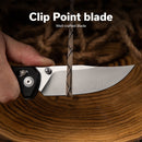 SENCUT Slybolt Thumb Stud & Crossbar Lock Knife Black G10 Handle (3.59" Satin Finished 9Cr18MoV Blade) S25001 - 1 - SENCUT