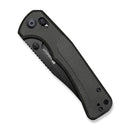 SENCUT Slybolt Thumb Stud & Crossbar Lock Knife Dark Green Canvas Micarta Handle (3.59" Black 9Cr18MoV Blade) S25001A - 1 - SENCUT
