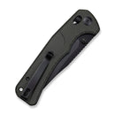 SENCUT Slybolt Thumb Stud & Crossbar Lock Knife Dark Green Canvas Micarta Handle (3.59" Black 9Cr18MoV Blade) S25001A - 1 - SENCUT