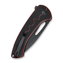 SENCUT Squiggy Flipper & Thumb Hole & Button Lock Knife Burgundy / Black G10 Handle (3.89" Black 9Cr18MoV Blade) S24082A - 3 - SENCUT