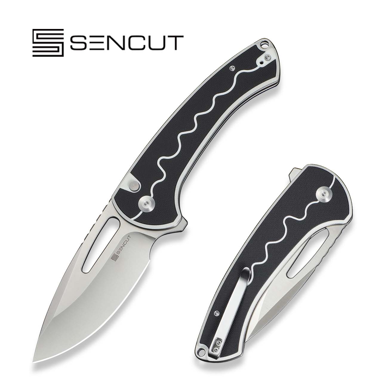 GAMMA KNIFE KUTS LP 300枚限定 SENCUT Squiggy Flipper & Thumb Hole & Button Lock Knife G10