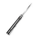 SENCUT Stratex Flipper & Thumb Stud Knife Black G10 Handle (3.17" Satin Finished 9Cr18MoV Blade) S25055 - 1 - SENCUT
