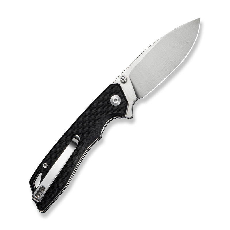 SENCUT Stratex Flipper & Thumb Stud Knife Black G10 Handle (3.17" Satin Finished 9Cr18MoV Blade) S25055 - 1 - SENCUT