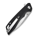 SENCUT Stratex Flipper & Thumb Stud Knife Black G10 Handle (3.17" Satin Finished 9Cr18MoV Blade) S25055 - 1 - SENCUT